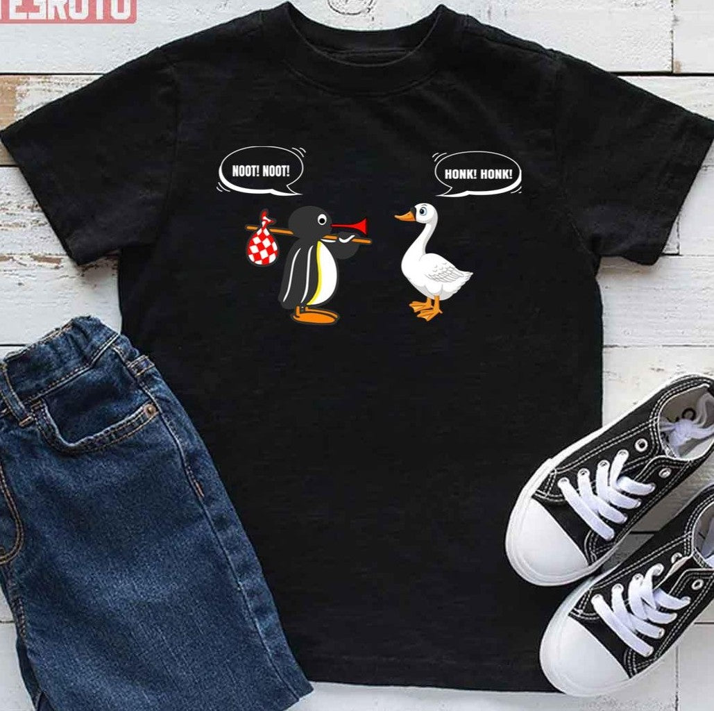 Pingu Cartoon Noot Noot Pingu And The Goose Unisex T-Shirt