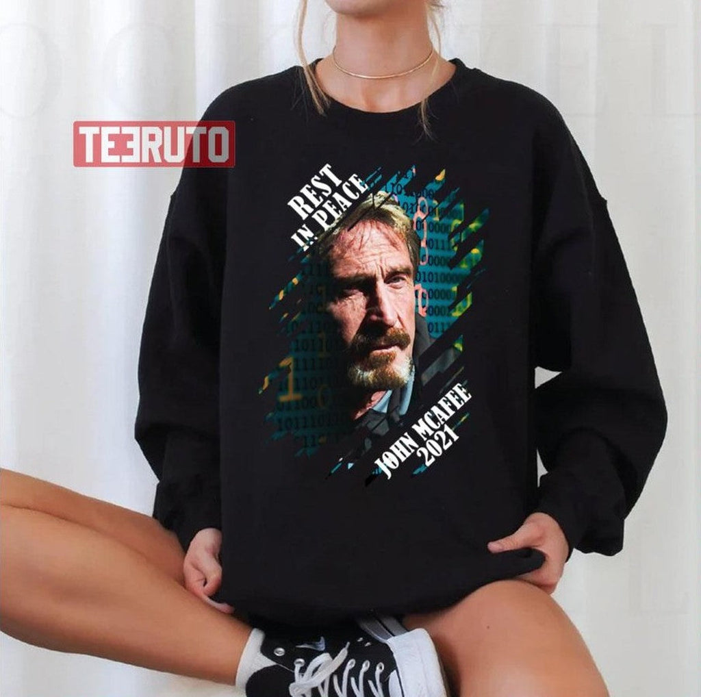 Rip 1945 2021 Graphic Mcafee Never Forget John Mcafee Unisex T-Shirt