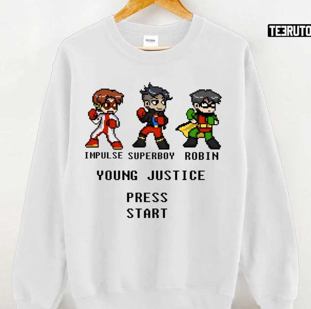 Press Start Game Young Justice Go Unisex T-shirt