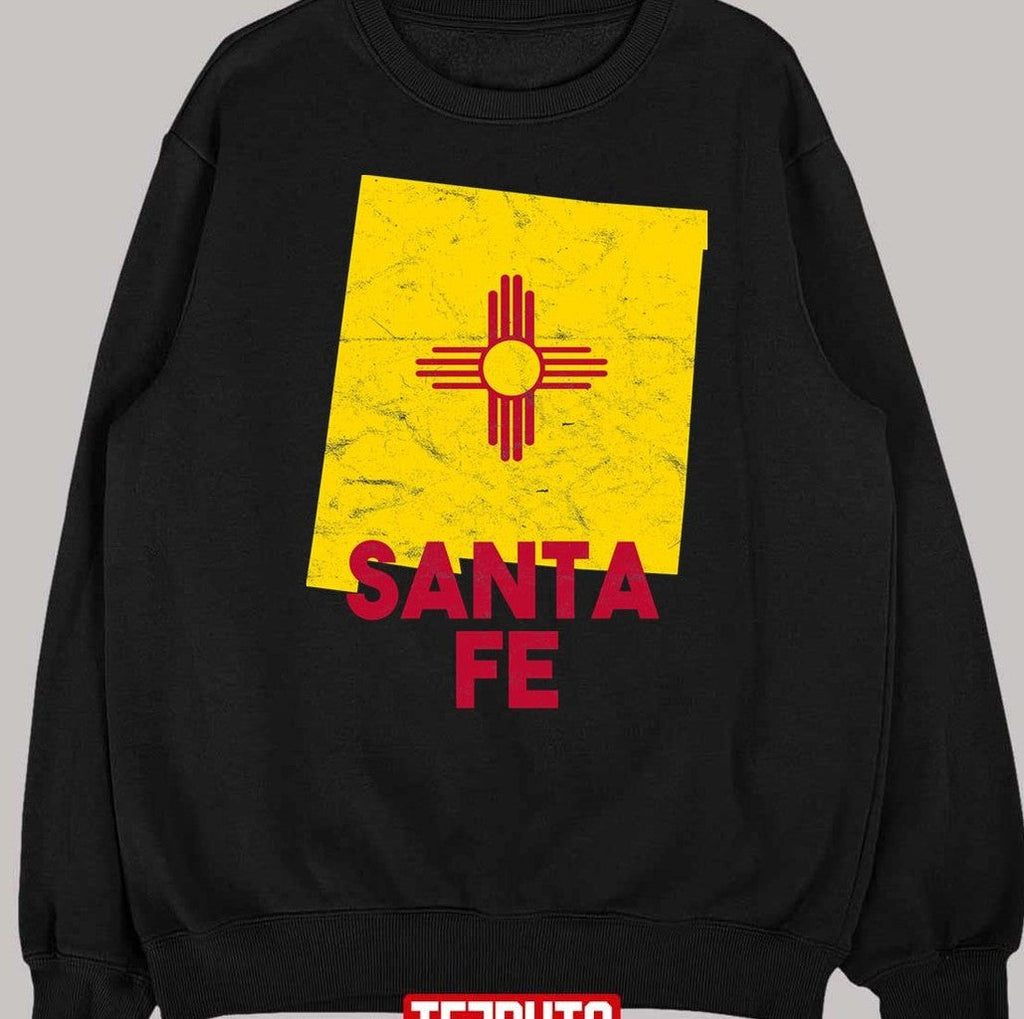 Santa Fe New Mexico Map Shaped State Flag Unisex T-Shirt