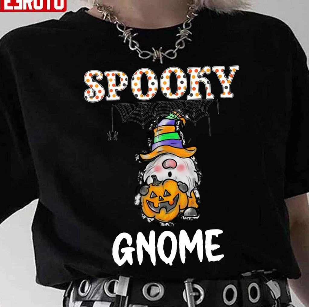 Spooky Gnome Pumpkin Gnome Halloween Unisex T-Shirt