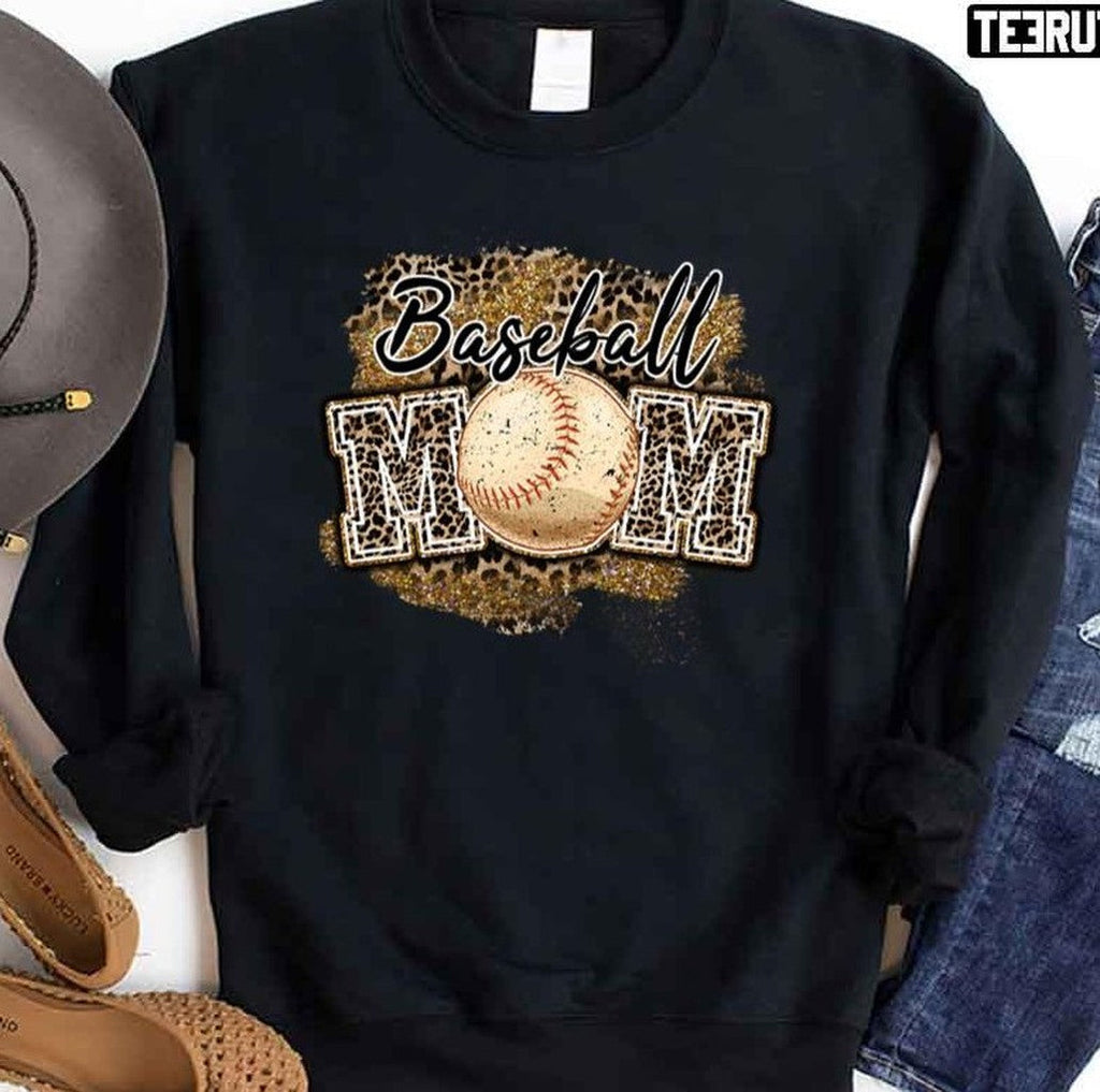 Baseball Mom Leopard Pattern Unisex Sweatshirt