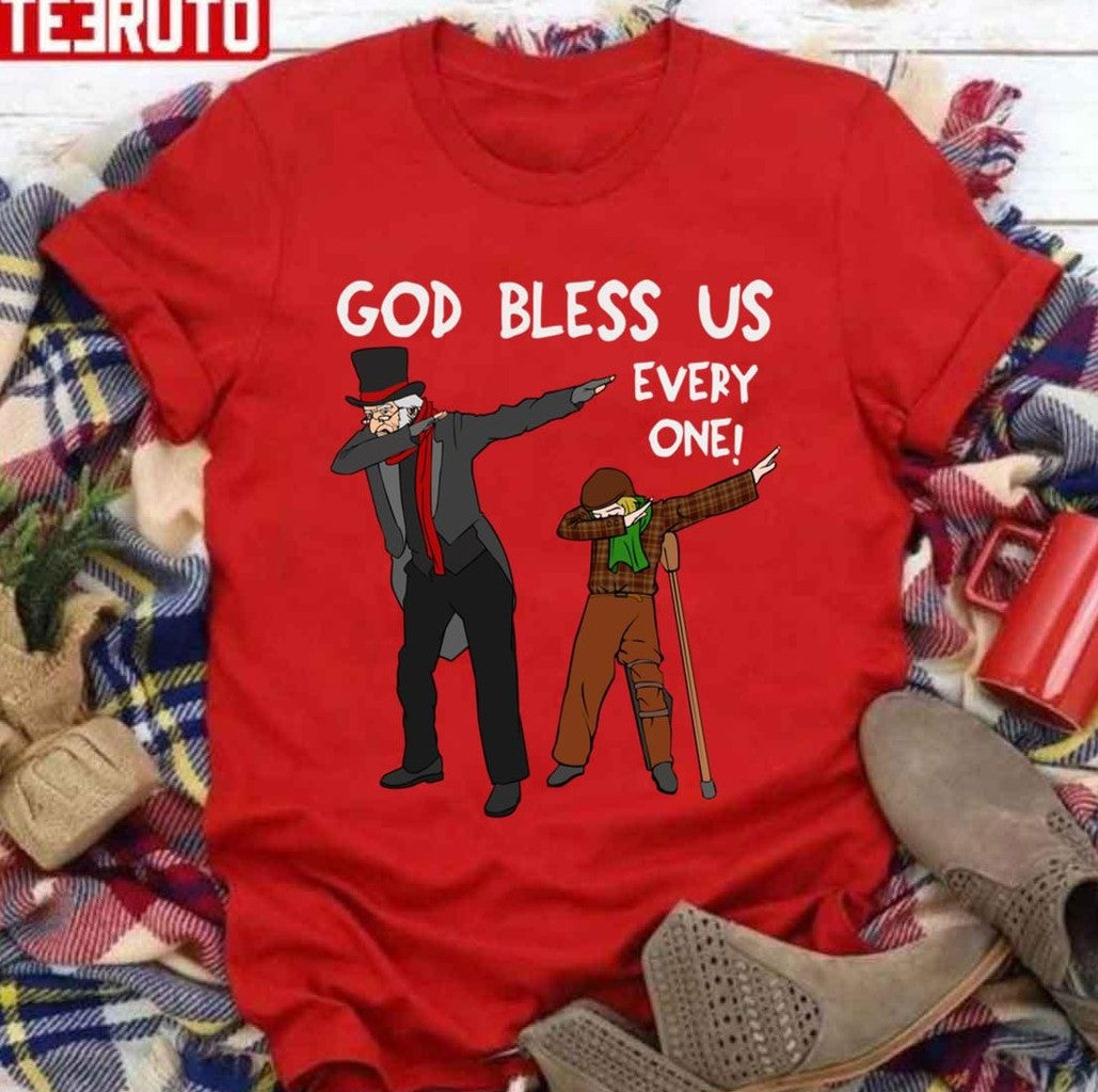 Original Tiny Tim &amp; Scrooge Dabbing Christmas Design Unisex Sweatshirt