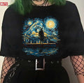 Starry Night Fall Sherlock Holmes Van Gogh Unisex T-Shirt