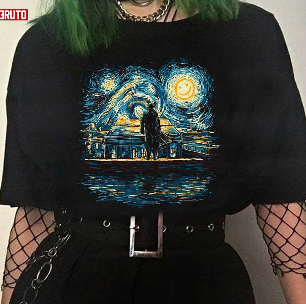 Starry Night Fall Sherlock Holmes Van Gogh Unisex T-Shirt