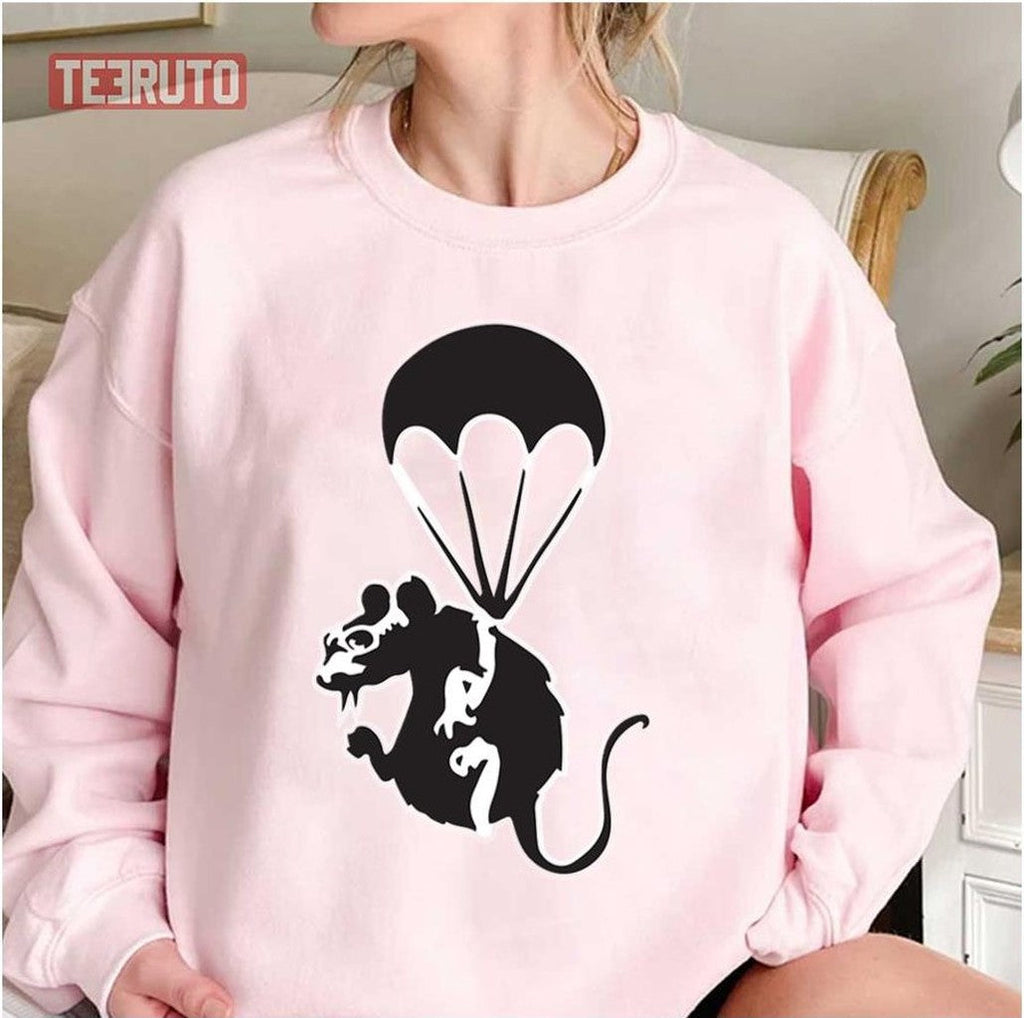 Banksy Rat With Parachute And Nuclear War Unisex T-Shirt