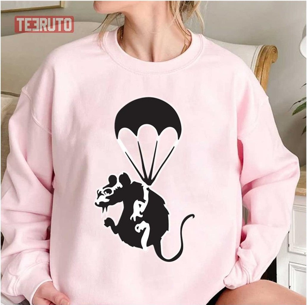 Banksy Rat With Parachute And Nuclear War Unisex T-Shirt