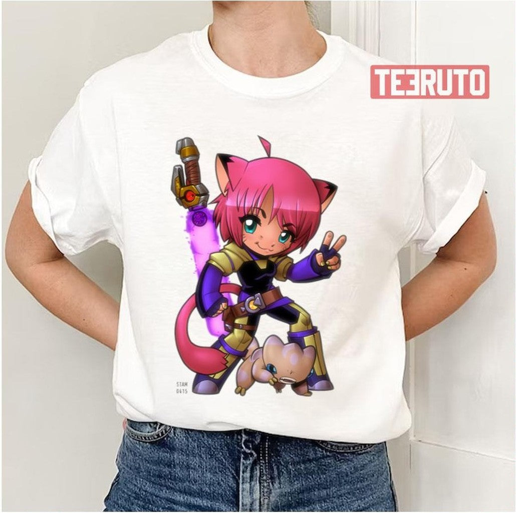 Teeny Blade Kitten Pink Hair Unisex T-Shirt