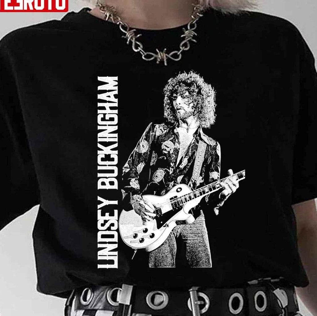 Black And White Design Lindsey Buckingham Unisex Sweatshirt