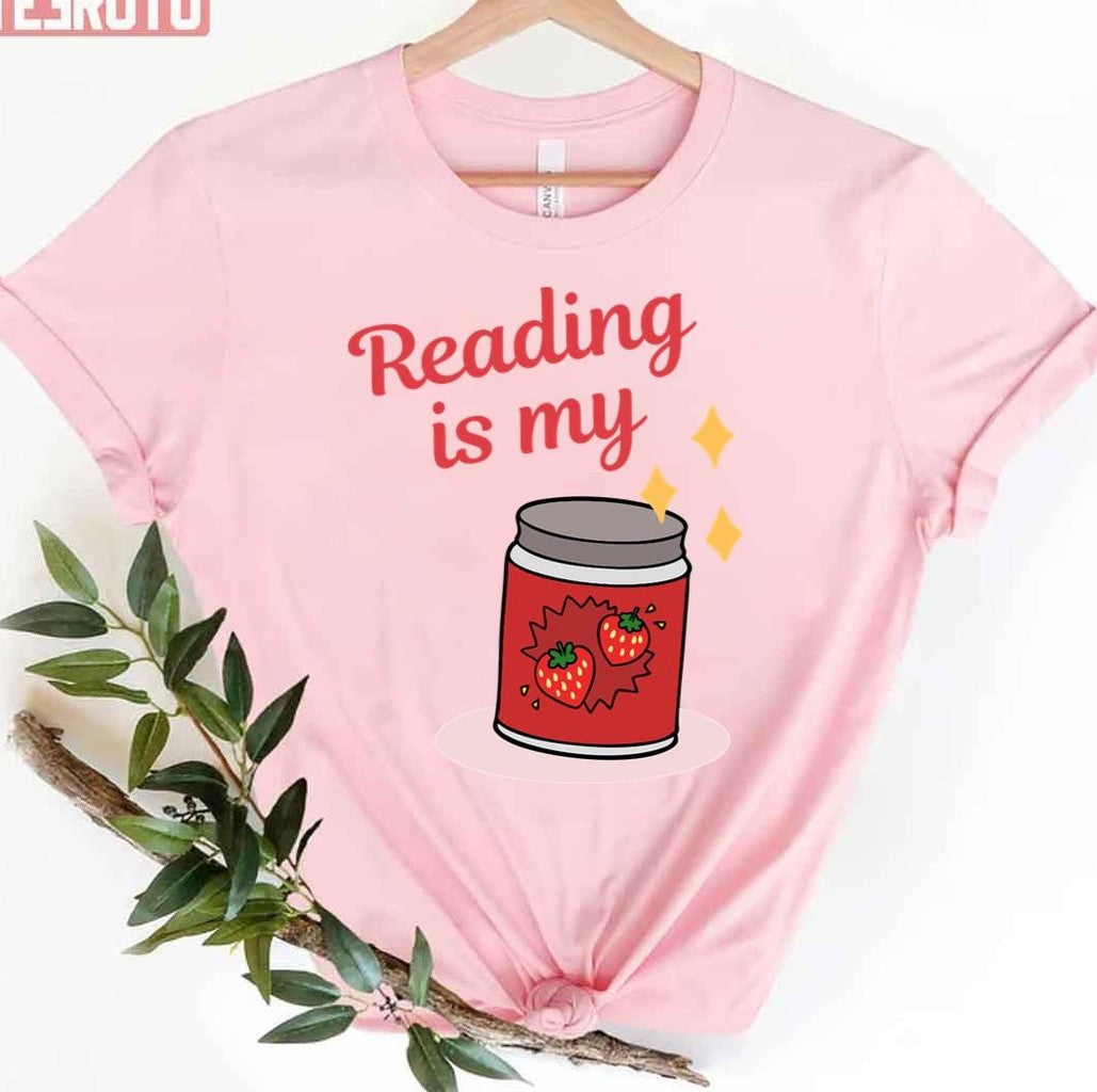 Reading Is My Jam Cute Strawberry Unisex T-Shirt