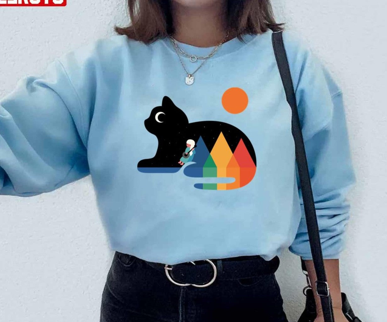 Black Cat Moonlight Serenade Unisex Hoodie