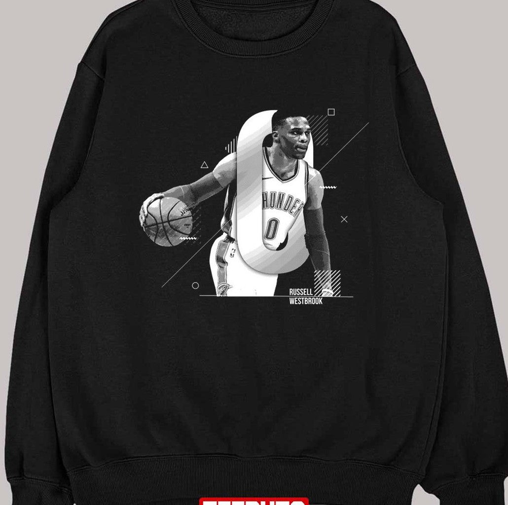 Black And White Design Russell Westbrook Basketball Unisex Sweatshirt