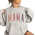 MAMA Sweatshirt, Casual Long Sleeve Round Neck Pullover For Spring & Fall, Ladies Clothes For Daily Wear