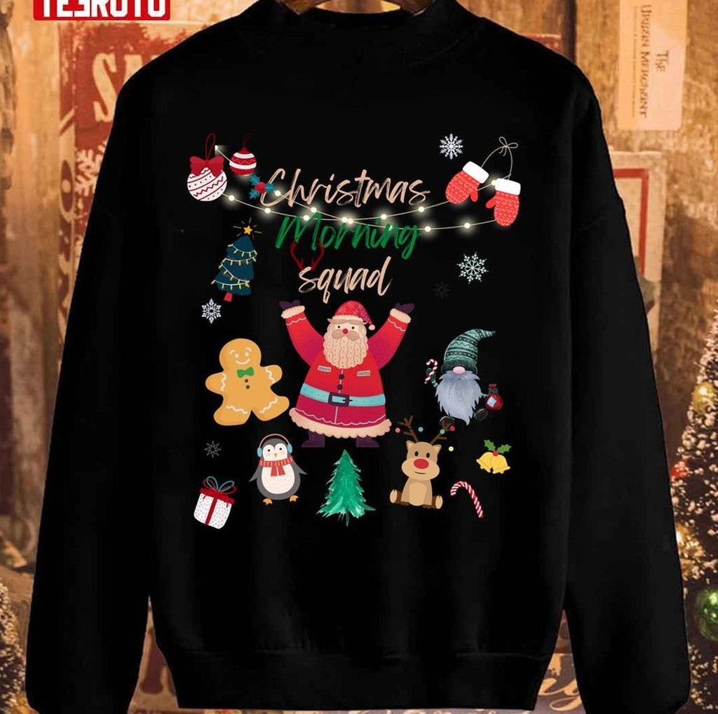 Squad Family Xmas Holidays Morning Artwork Unisex Sweatshirt