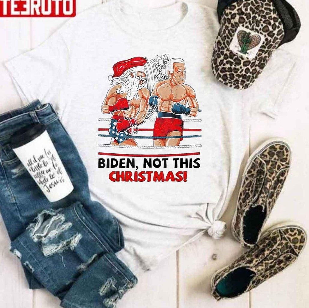 Santa Boxing Biden Not This Christmas Unisex Sweatshirt