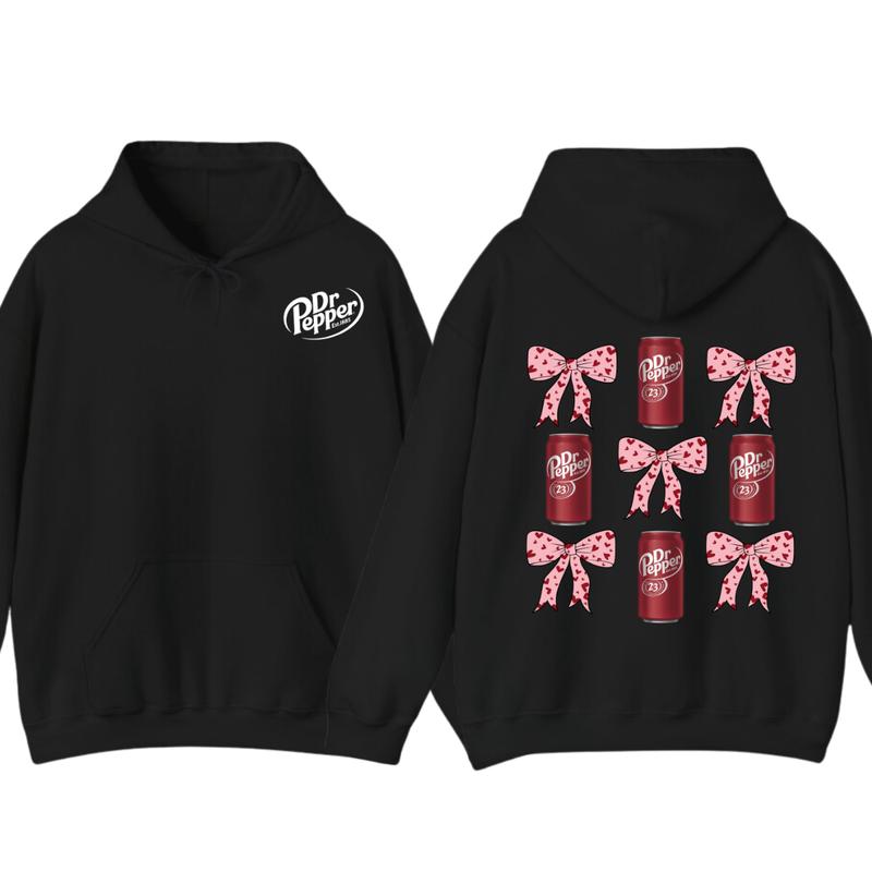Dr Pepper Coquette Bow Pink  T-Shirt Hoodie, Full color, unisex