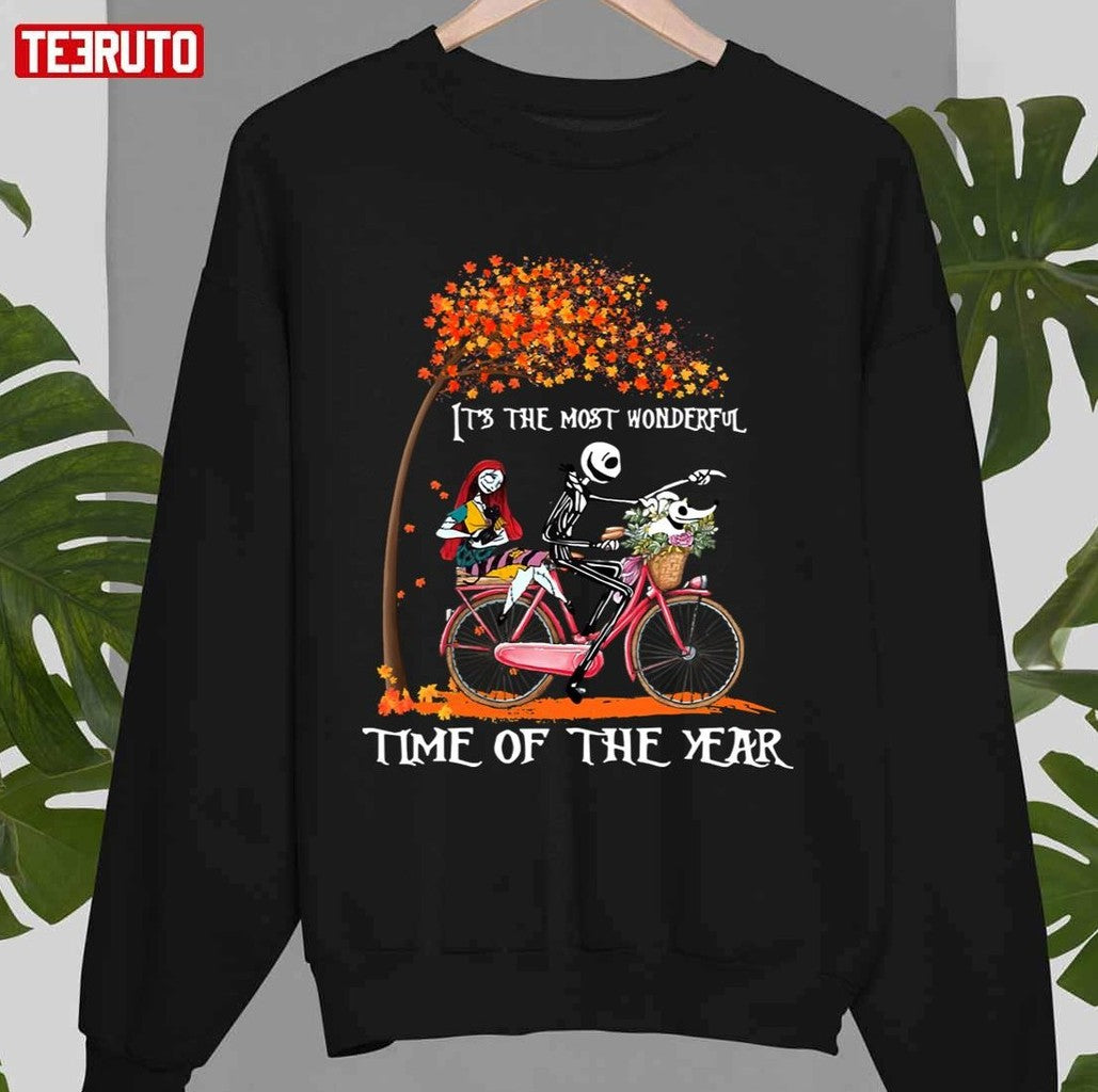 Autumn Is The Most Wonderful Time Of The Year Jack Sally Zero Halloween Scary Pumpkin Head Unisex Sweatshirt
