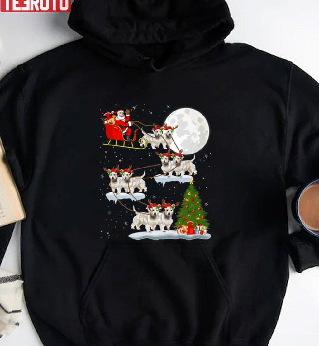Santa With Dogs Westie Christmas Tree Dog Unisex Sweatshirt