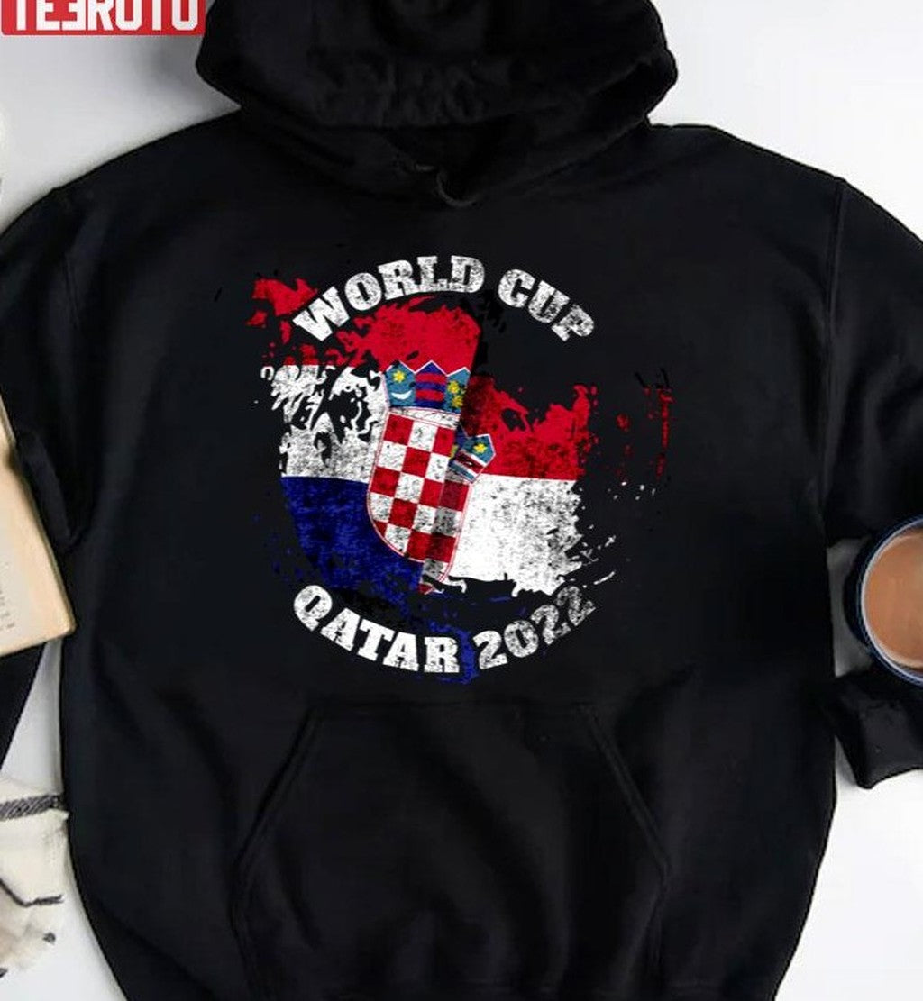Qatar 2022 World Cup Croatia National Flag Unisex Sweatshirt