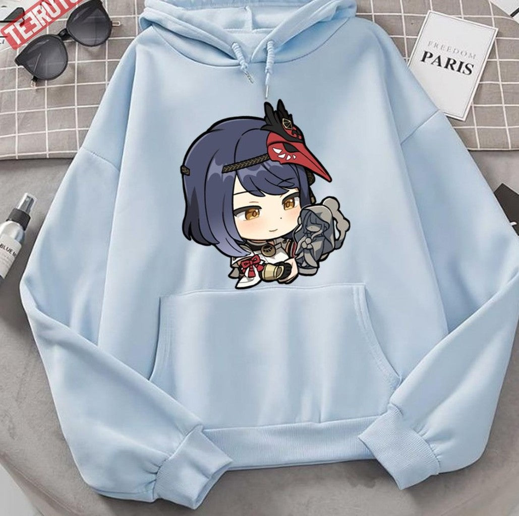 Playing Chibi Sara Genshin Impact Unisex Hoodie