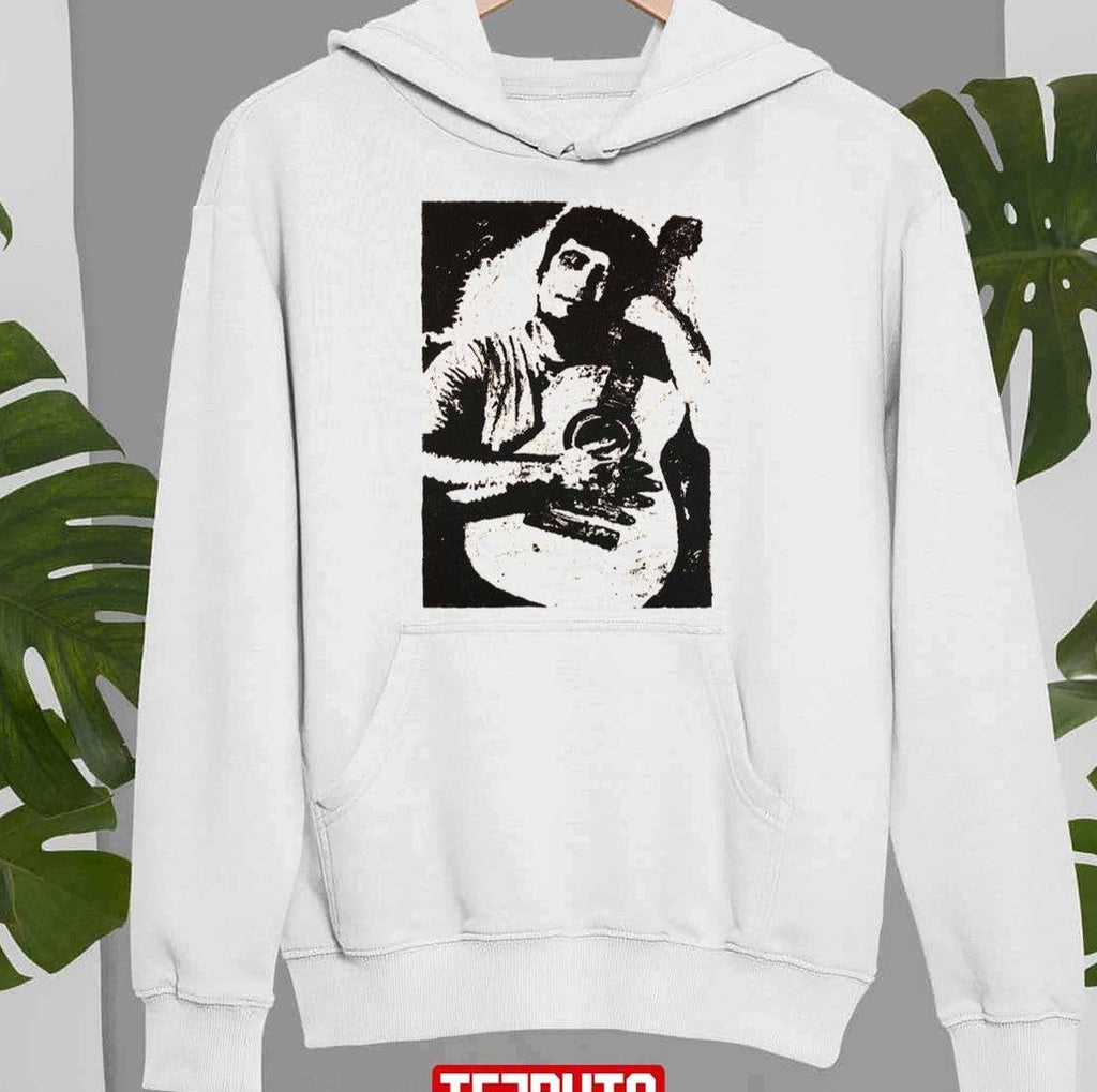 Black And White Art Daniel Johnston With Guitar Unisex Sweatshirt