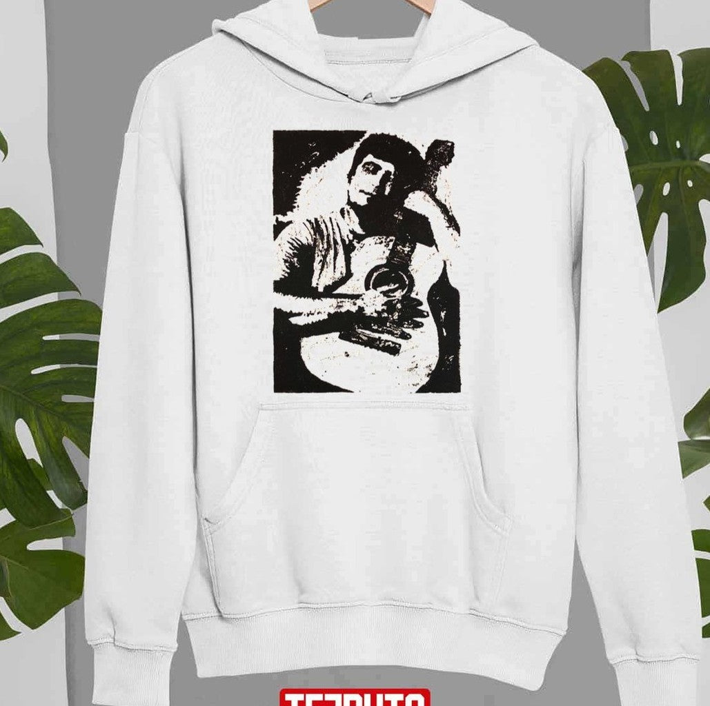 Black And White Art Daniel Johnston With Guitar Unisex Sweatshirt