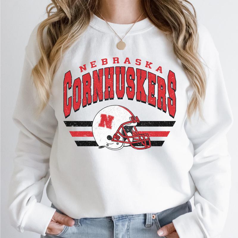 Nebraska Cornhuskers Vintage NCAA Football Sweatshirt, University Sport Hoodie, Classic Sport Shirt, Gift for Fans, Cotton, Vintage Style Clothing