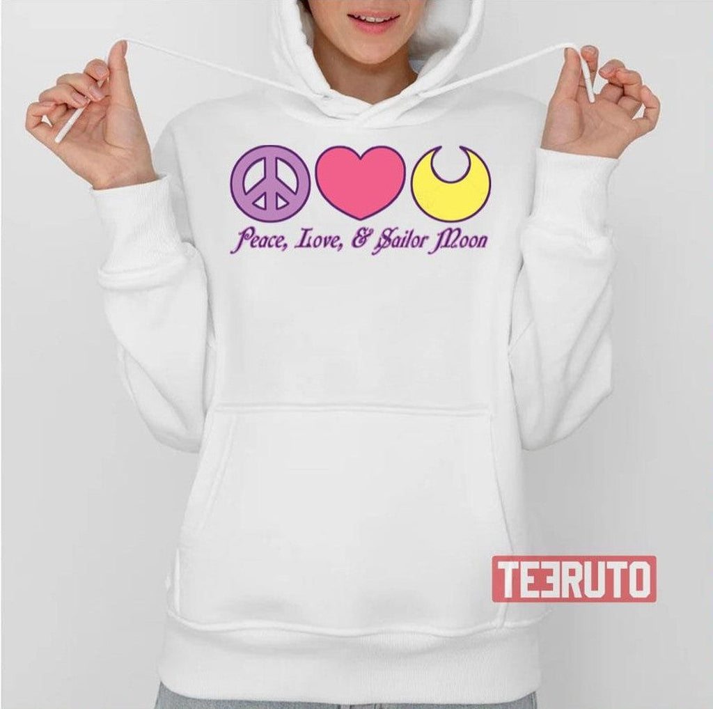 Peace Love And Sailor Moon Unisex T-Shirt
