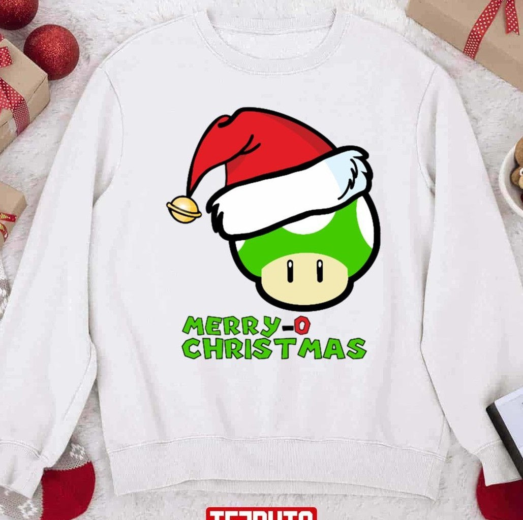 Santa Mushroom Merry O Christmas Unisex Sweatshirt