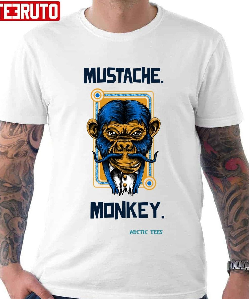 Mustache Monkey Photographic Style Unisex T-Shirt
