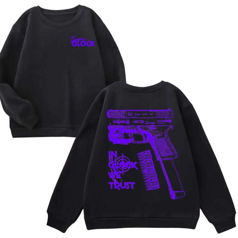 Team Glock Hoodie -GILDAN IN GLOCK WE TRUST Hoodie -Design Color Blue , Full Color Double Sided Sweatshirt for Men and Women, Classic Fit,Glock Shirt