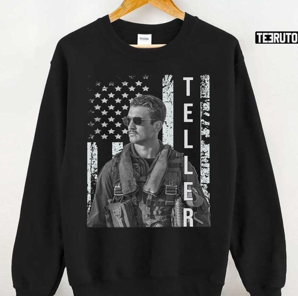Rooster Miles Teller USA Flag Retro Top Gun Movie 2022 Unisex T-Shirt