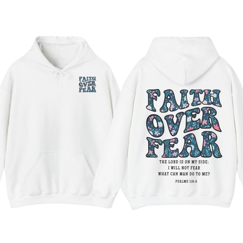 Faith Over Fear Christian Hoodie, Aesthetic Christian, Jesus Shirt, Church Hoodie,Cotton Fabic Soft Top