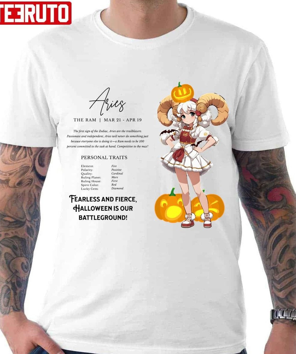 Aries Human Form Anime Halloween Collection Unisex T-Shirt