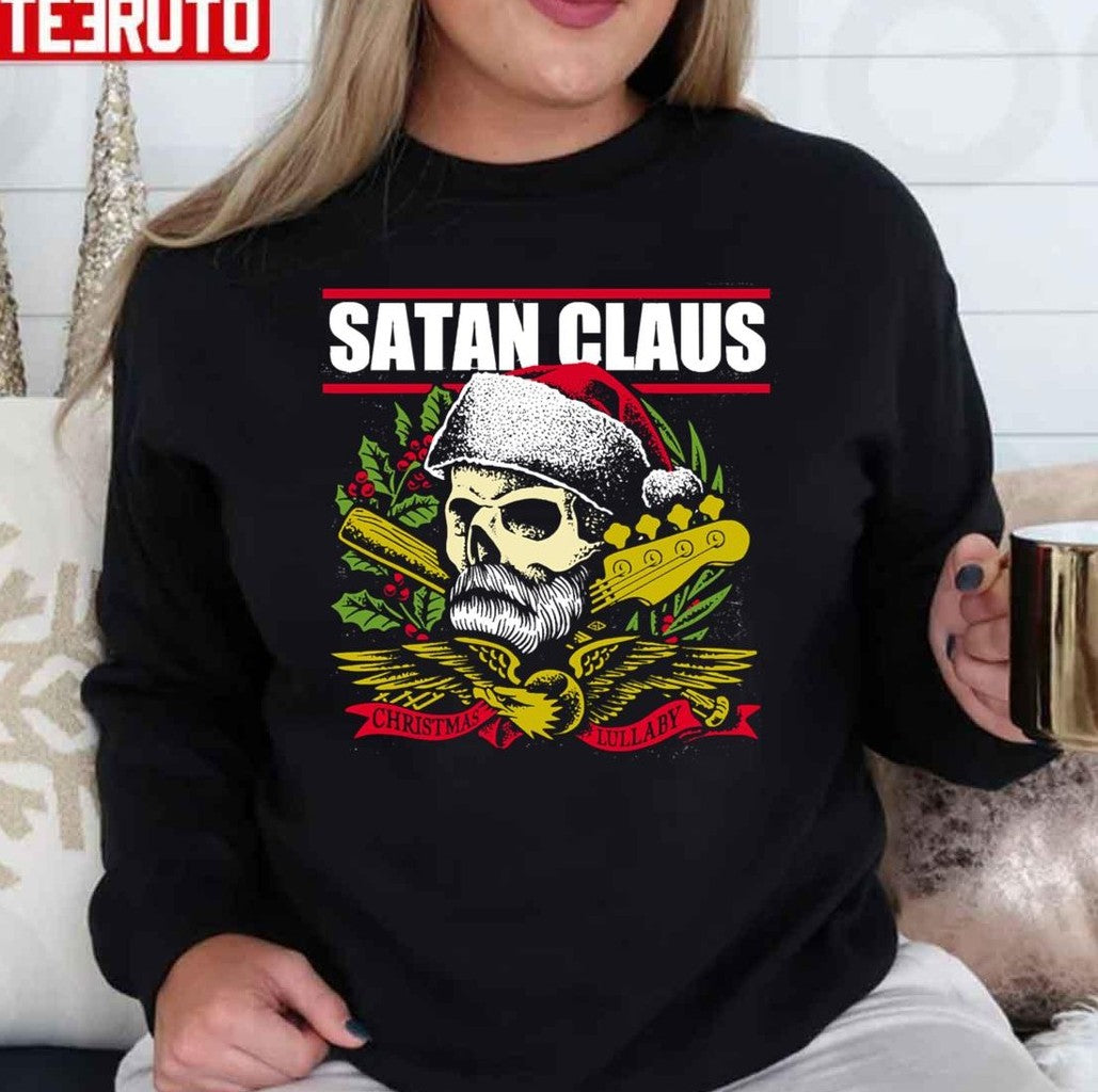 Satan Claus Rock Xmas Skull Unisex T-Shirt