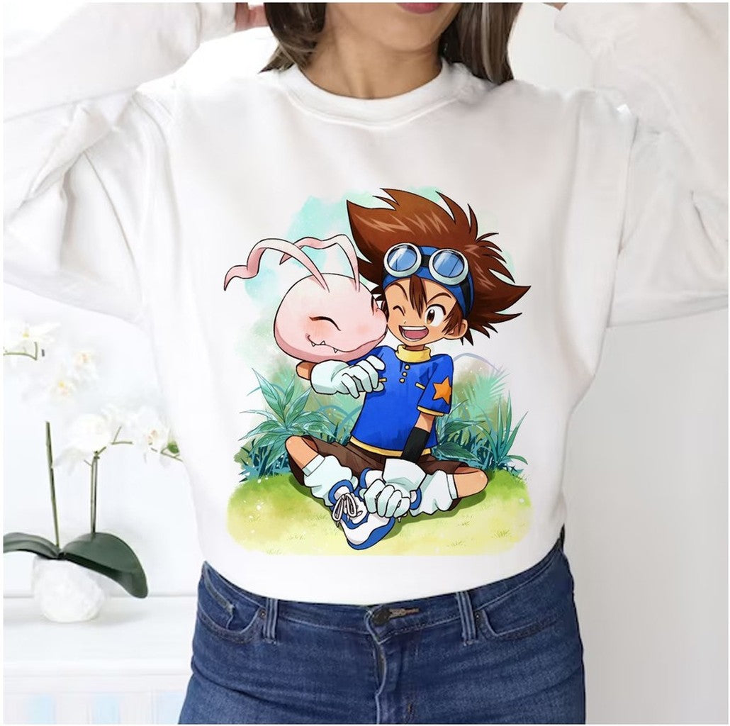 Tai And Digimon In Digimon Adventure Unisex Sweatshirt
