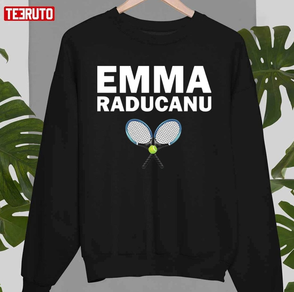 Racket And Ball Emma Raducanu No 1 Tennis Unisex T-shirt