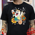 Retro Floral Halloween Ghost Shirt