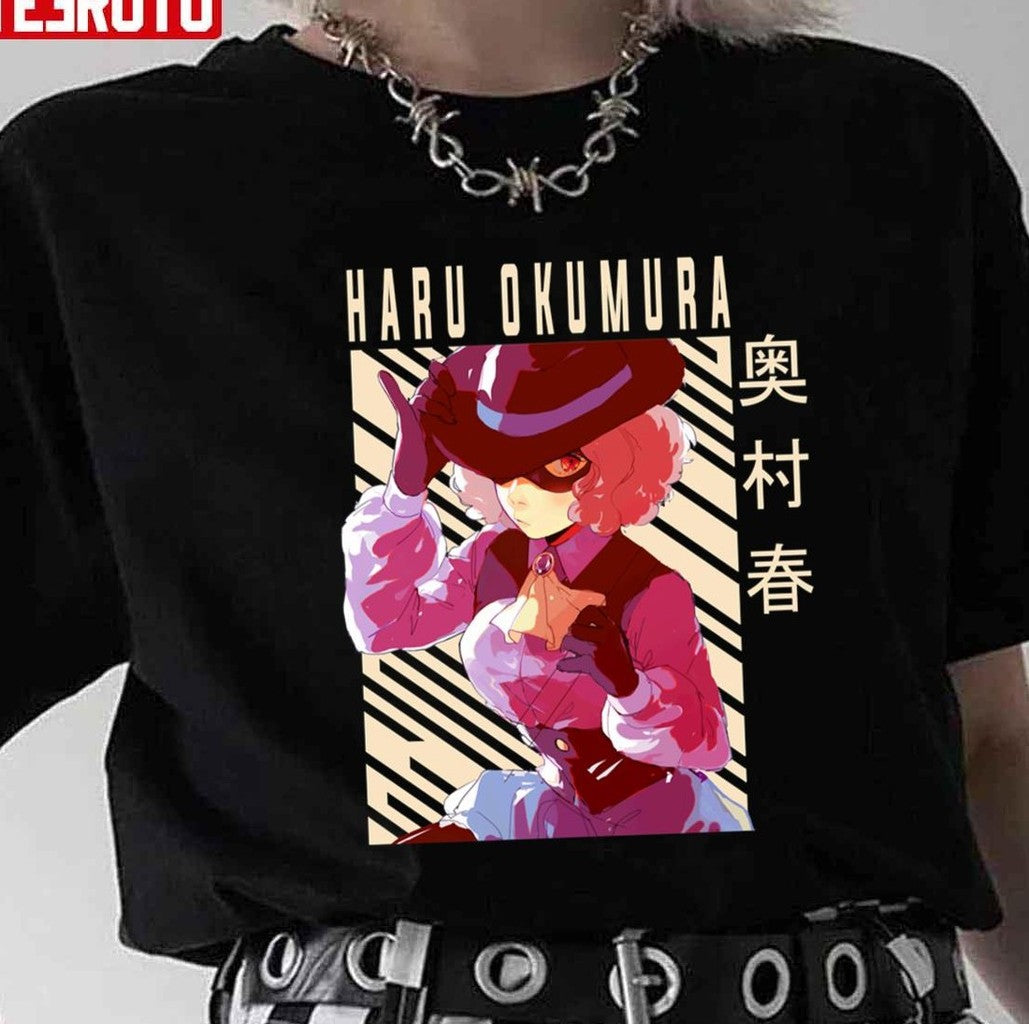 Beautiful Haru Okumura Persona 5 Retro Design Unisex T-shirt