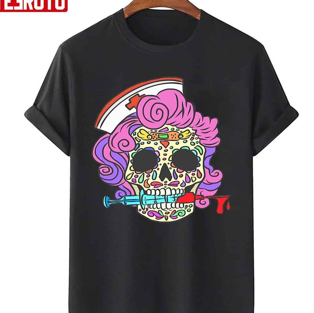 Skull Halloween Nurse Nursing Cute Design Unisex Sweatshirt