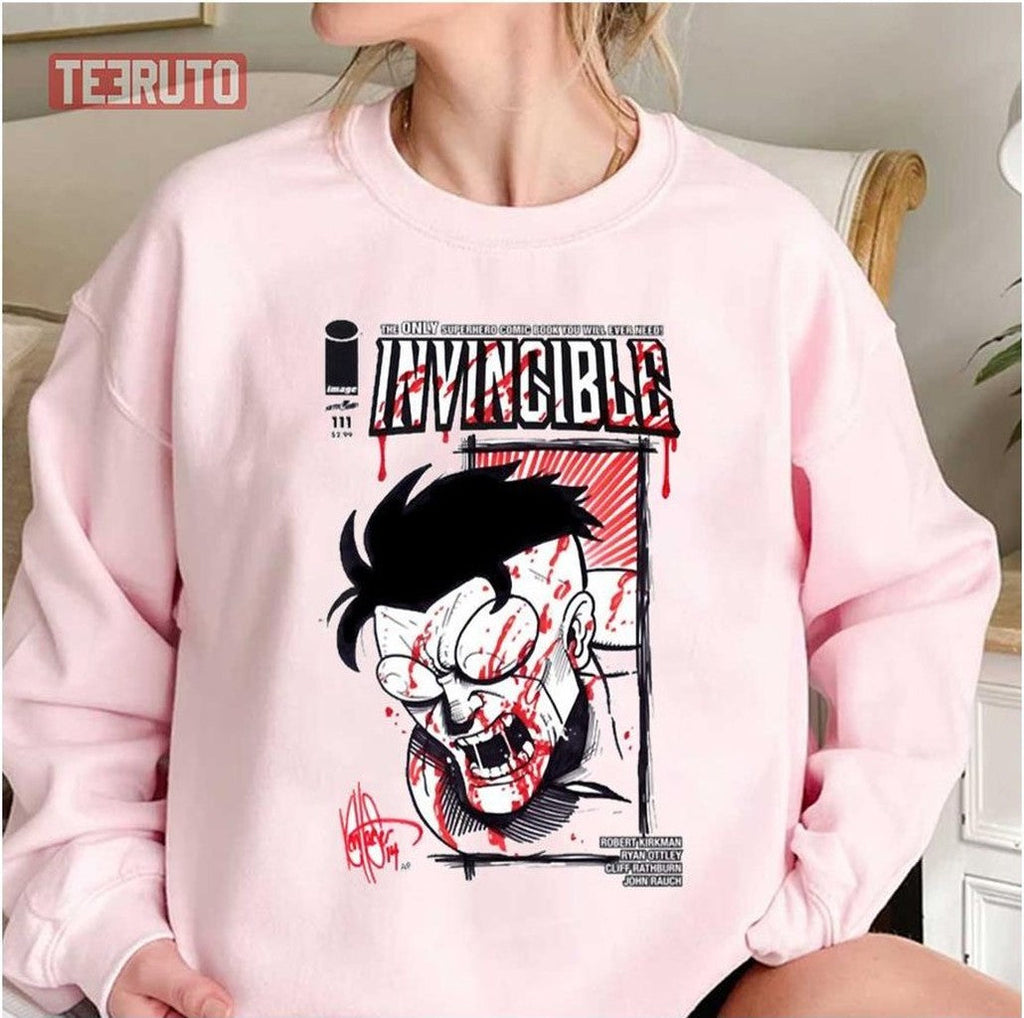 Black And White Invincible Blood Unisex Sweatshirt