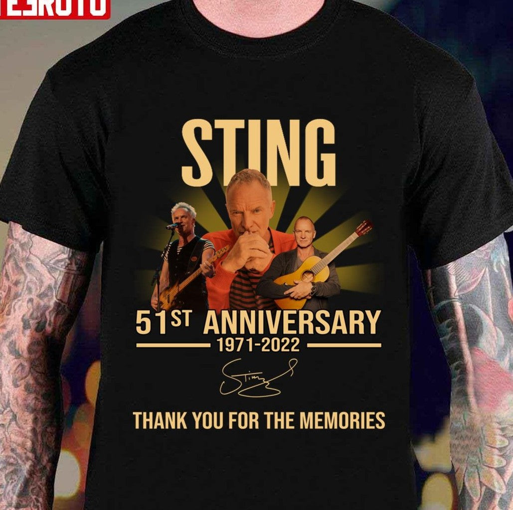 51st Anniversary Gordon Matthew Sting 1971 2022 Thank You For Memories Signature Unisex T-Shirt