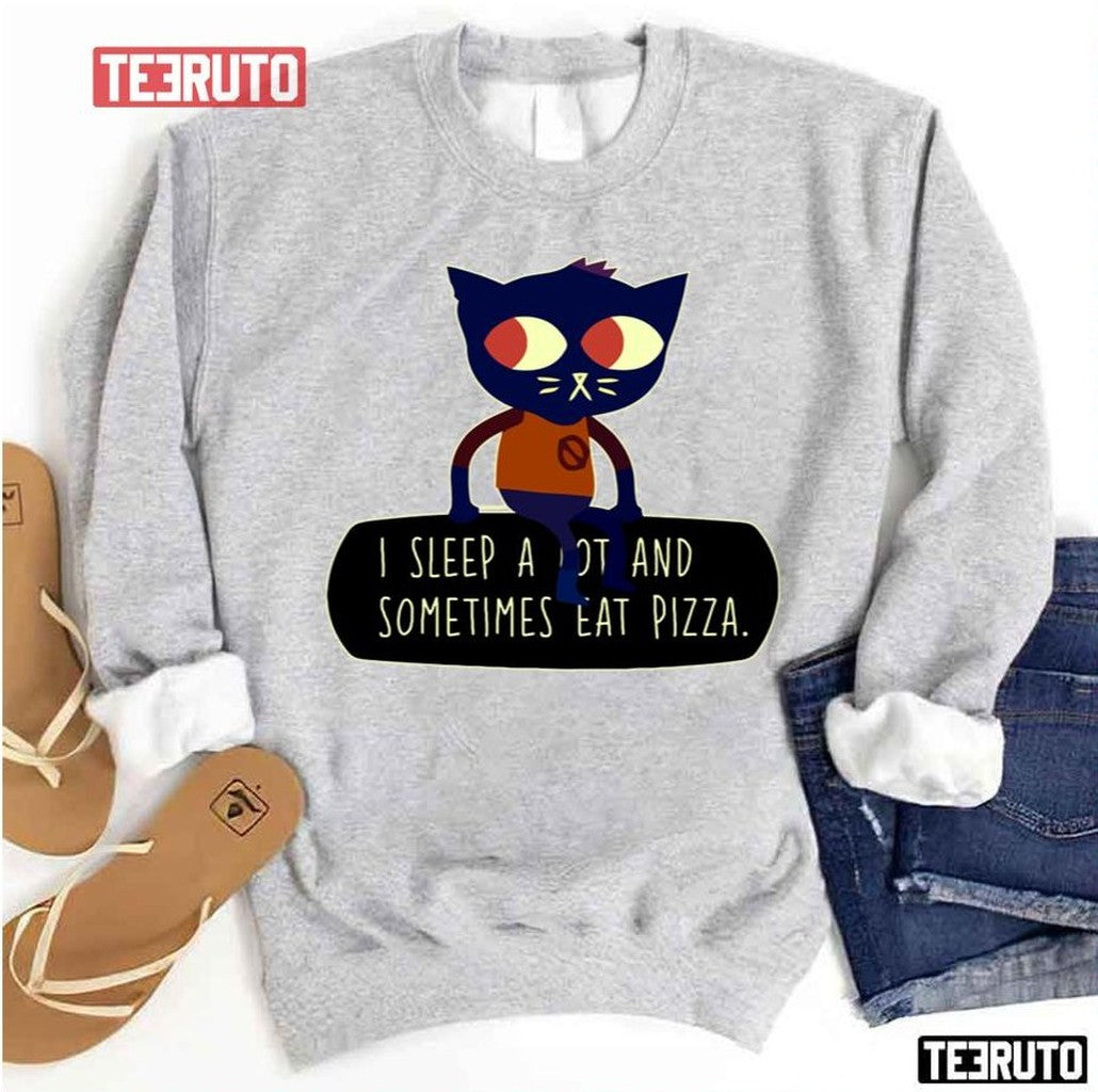 Night In The Woods I Sleep A Lot And Sometimes Eat Pizza Mae Borowski Unisex Sweatshirt