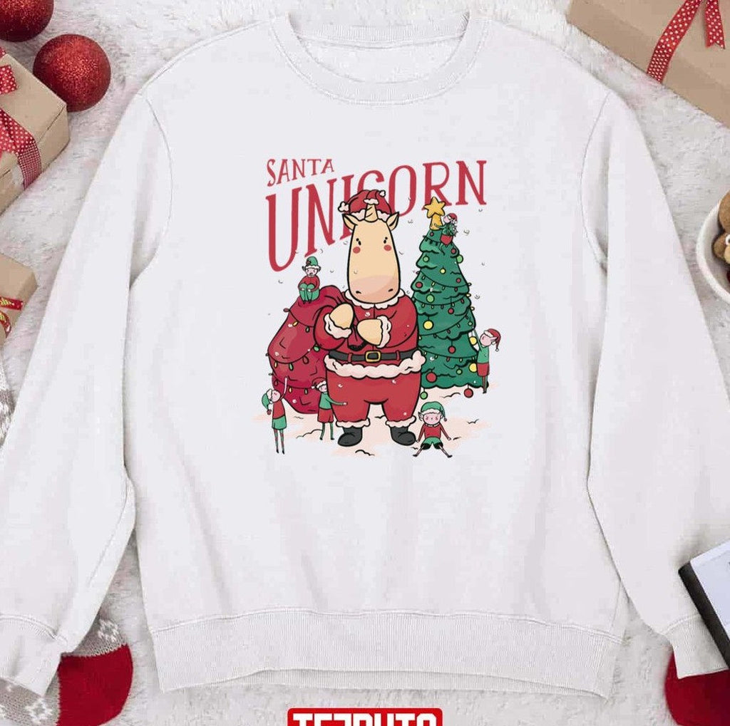 Santa Unicorn Christmas Santa Claus Sweatshirt