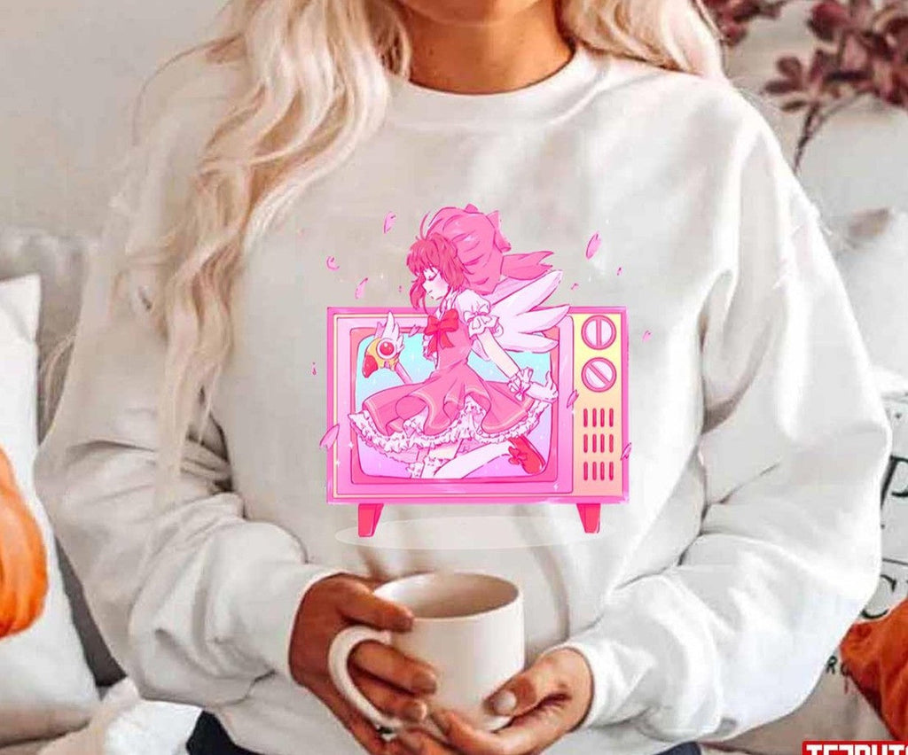 Sakura Retro Tv Design Cardcaptor Sakura Unisex Hoodie