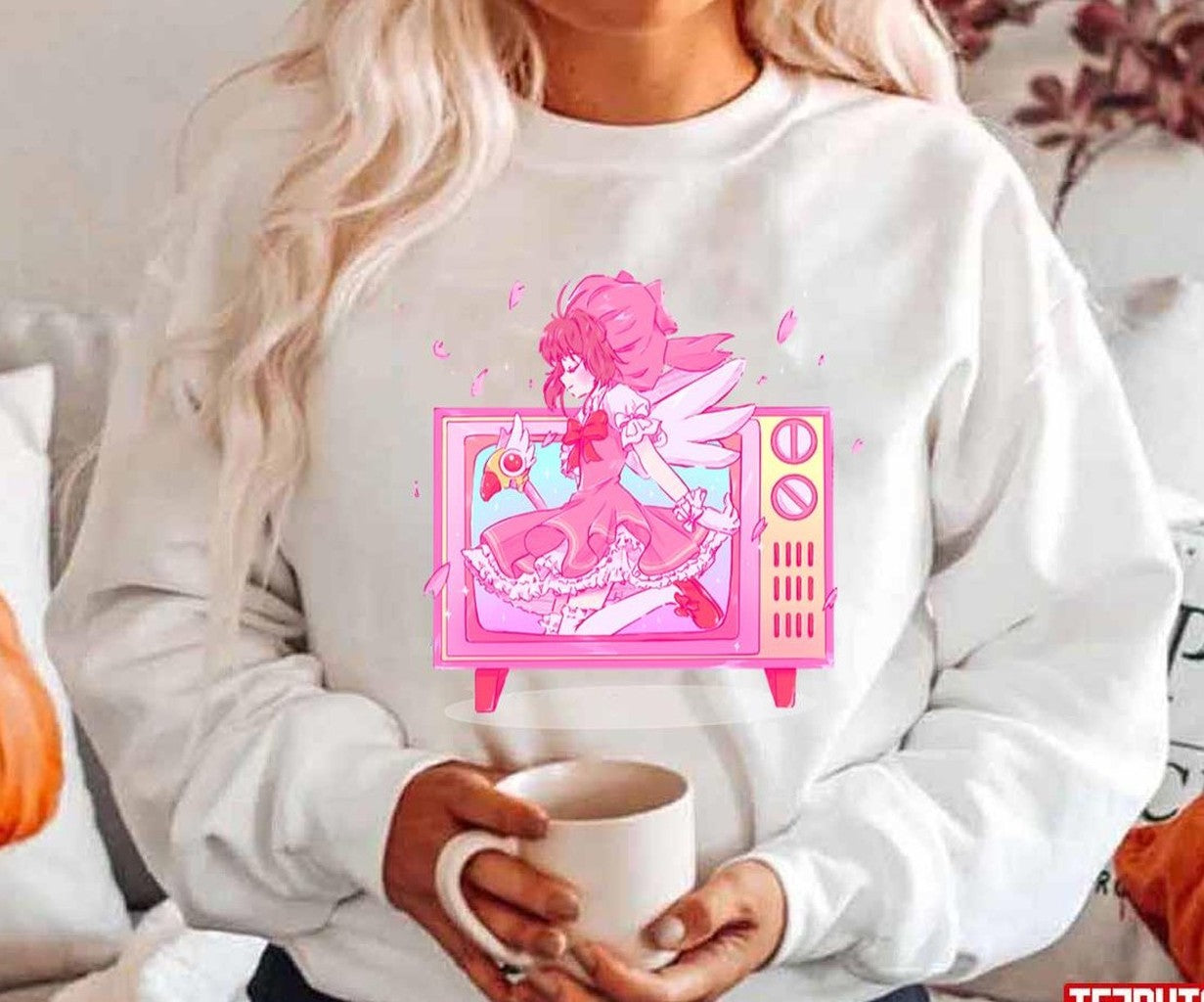 Sakura Retro Tv Design Cardcaptor Sakura Unisex Hoodie