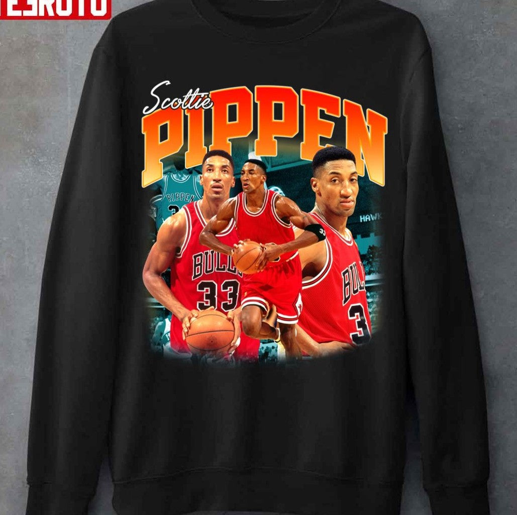 Basketball Vintage Retro 80s Scottie Pippen Unisex Hoodie