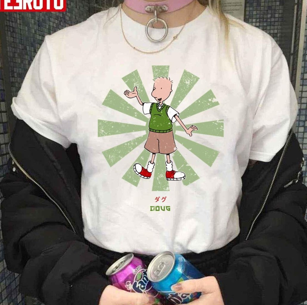 Retro Japanese Doug Vintage Cartoon Unisex T-Shirt