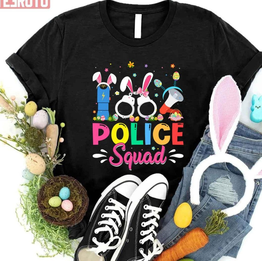 Police Stuffs Easter Police Squad Bunny Easter Day Eggs Costume Unisex T-shirt