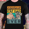 The Coolest Cat Dad Ever Cute Vintage Art Unisex T-Shirt